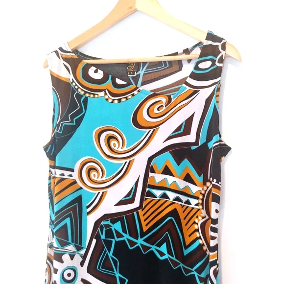 Yolanda Kwan Midi Dress W/ Asymmetric Neck & Hemline - Picture 2 of 10